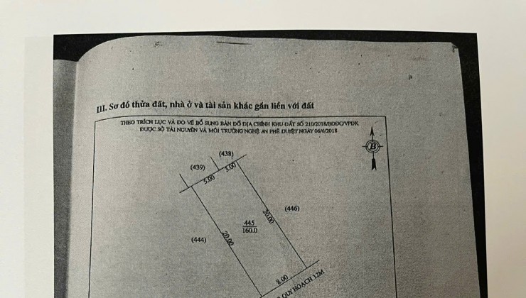 Cần bán lô đất 160m2 khu đô thị Nam Lê Lợi, TP Vinh