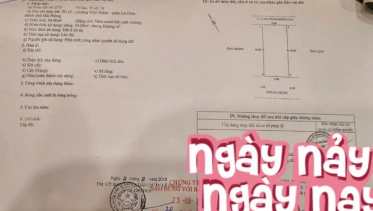 Bán nhà mặt ngõ thông Thiên Lôi - Đồng Thiện, 54m 4 tầng, ô.tô đỗ cửa, GIÁ 4.35 tỉ