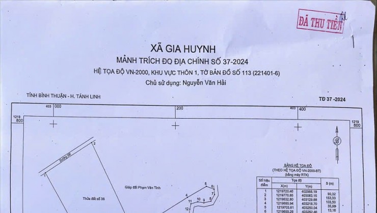 Bán Đất Thôn 1, Xã Gia Huynh, Huyện Tánh Linh, Tỉnh Bình Thuận, 56,000m2 Giá 88 Tỷ