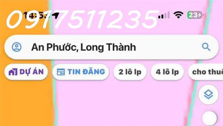 Lô biệt thự An PHước Long Thành sổ riêng thổ cư đất dự án 300m2, giá 10 triệu/m2. LH 0317511235