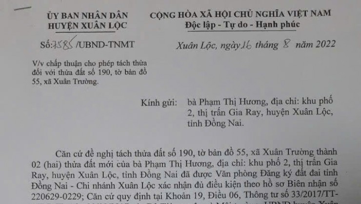 CHÍNH CHỦ Cần Bán Lô Đất Vị Trí Đẹp Tại Xuân Trường, Xuân Lộc, Đồng Nai - GIÁ CỰC SỐC