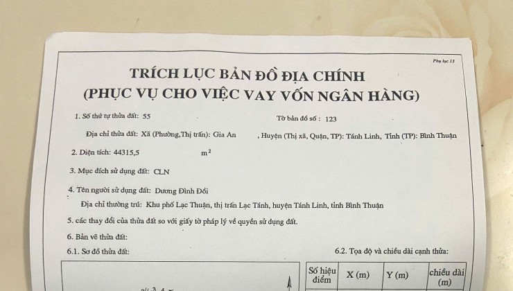 Cần bán đất giá 56 tỷ VND tại Đường ĐT 720, Xã Gia An, Huyện Tánh Linh, Bình Thuận