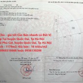 Đất Chính Chủ - giá tốt Cần Bán nhanh Lô Đất Vị Trí Đẹp Tại huyện Quốc Oai, Tp Hà Nội