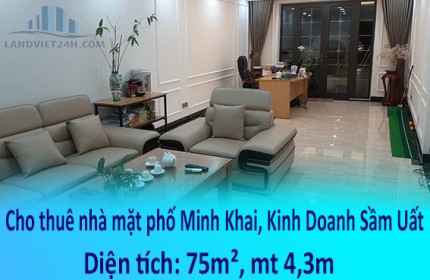 Cho thuê nhà mặt phố Minh Khai, Kinh Doanh Sầm Uất 75m², 8 tầng, 8 ngủ