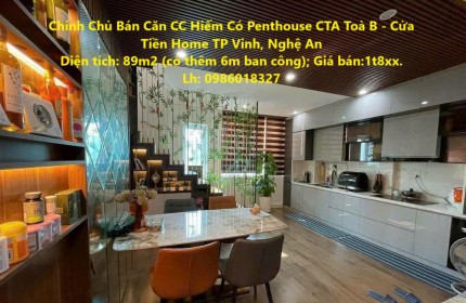 Chính Chủ Bán Căn CC Hiếm Có Penthouse CTA Toà B - Cửa Tiền Home TP Vinh, Nghệ An