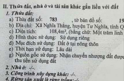 Đất Đẹp - Giá Tốt - Chính Chủ Cần Bán nhanh lô đất vị trí đẹp tại huyện Tư Nghĩa, tỉnh Quảng Ngãi