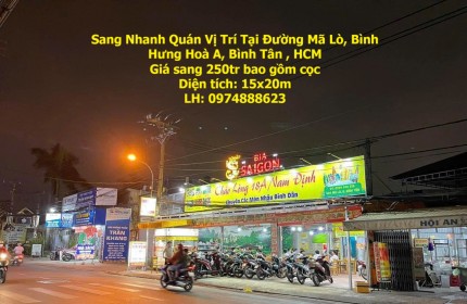 Sang Nhanh Quán Vị Trí Tại Đường Mã Lò, Bình Hưng Hoà A, Bình Tân , HCM