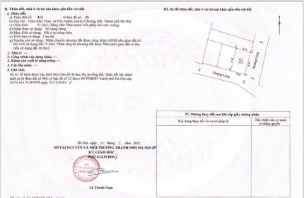 2 mảnh đất đẹp - xã phú nghĩa - chương mỹ .
- ngay Ql6 đường xe tải đi ầm ầm 
- diện tích  51,2m 
- vị trí đẹp giá chỉ 2,x tỷ