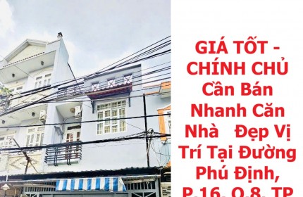 GIÁ TỐT - CHÍNH CHỦ Cần Bán Nhanh Căn Nhà   Đẹp Vị Trí Tại Quận 8, TP HCM