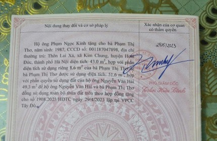 Chính Chủ Cần Bán Đất Dịch Vụ Thăng Long 9, Lai Xá, Kim Chung, Hoài Đức, Hà Nội