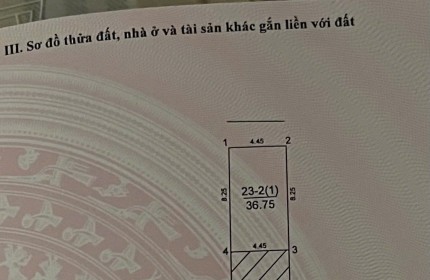 Bán 36.75m2 đất thổ cử Tổ 24 Thị Trấn Đông Anh, Đông Anh, Hà Nội