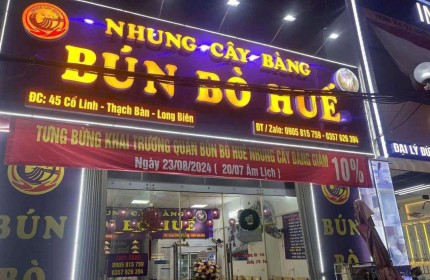 SANG NHƯỢNG QUÁN BÚN BÒ HUẾ VỊ TRÍ ĐẮC ĐỊA 45 CỔ LINH