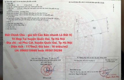 Đất Chính Chủ - giá tốt Cần Bán nhanh Lô Đất Vị Trí Đẹp Tại huyện Quốc Oai, Tp Hà Nội