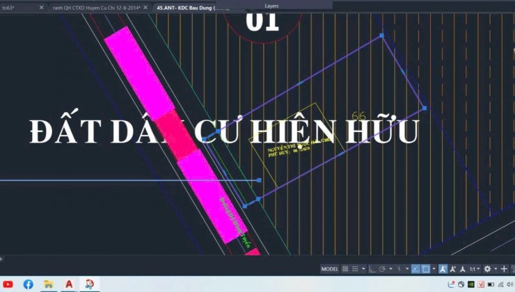 bán lô đất mặt tiền đỗ đăng tuyển củ chi dt 22 x 52m có thoorcuw qh hiện hữu