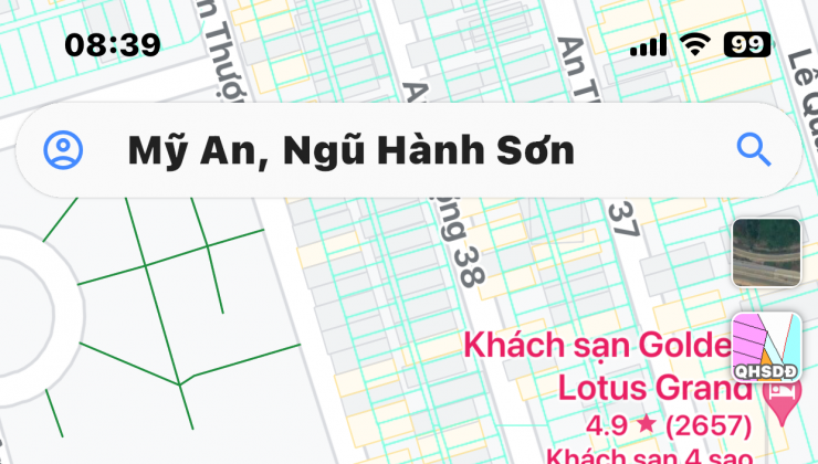 Bán lô đất Biển HOÀNG KẾ VIÊM, Mỹ An, Ngũ Hành Sơn, Đà Nẵng dt 311m2 giá 152 tr/m.