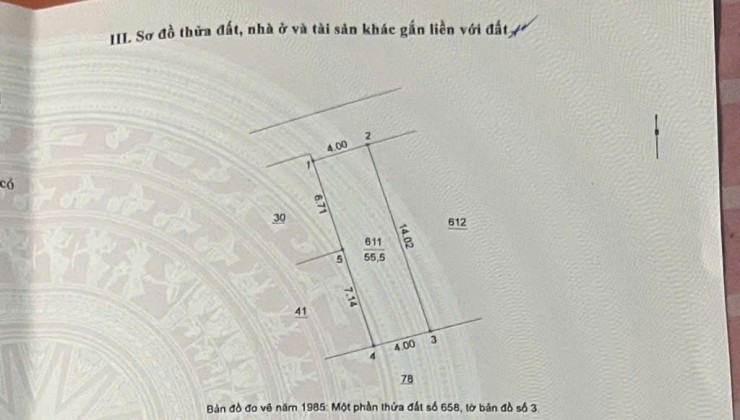 VẠN PHÚC HÀ ĐÔNG NGÕ THÔNG Ô TÔ QUA NHÀ - 56M2 - MT 4M - GIÁ 8ty8 . CTL