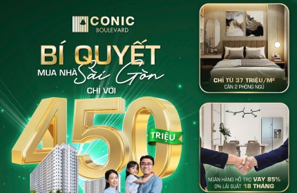 Chỉ 37 TR/M2 – Sở Hữu Ngay Căn Hộ Siêu Tiện Ích Tại KDC Conic Boulevard Huỳnh Bá Chánh, Tân Kiên, Bình Chánh, HCM