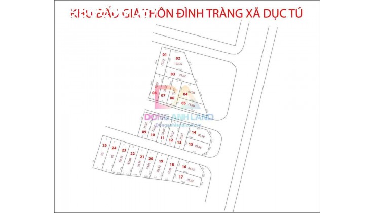 Bán 70m2 đất Đấu Giá Đình Tràng ,Dục Tú, Đông Anh giá 5.X tỷ