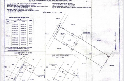 CHÍNH CHỦ KẸT TIỀN CẦN BÁN MIẾNG ĐẤT DT  1852,6M2 TẠI TÂN THẠNH ĐÔNG  CỦ CHI