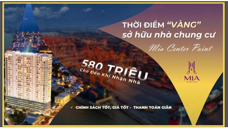 Chỉ từ 2,x tỷ/căn 2PN ,Căn hộ cao cấp-View Biển, Quận Liên Chiểu, MIA CENTER POINT