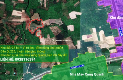 BÁN ĐẤT 9,8HA TÂY NINH – GIÁ CHỈ 31 TỶ, CƠ HỘI ĐẦU TƯ SINH LỜI!