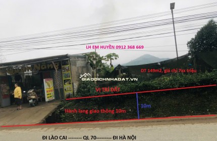 {Q.ÚA ĐẸP), ĐẤT 149m2, GIÁ CHỈ 7xx triệu, BẢO ÁI-YÊN BÌNH-YÊN BÁI