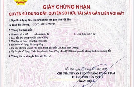 Bán đất ĐT 741, 1,26 tỷ, 339m2 tại Chánh Phú Hòa, Bến Cát, Bình Dương giá tốt