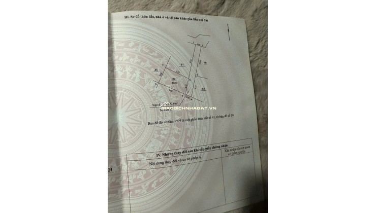 Bán mảnh đất sát ô tô, ngay chợ Thôn 3 Vạn Phúc, DT40M*MT4M giá 3.1 tỷ
