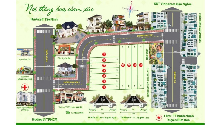 Bán 11 nền nhà phố cách Vinhomes 300m- sổ riêng, vị trí đẹp giá tốt chỉ 1/3 Vin