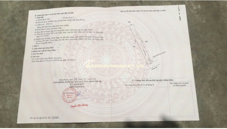 ĐẤT GẦN KHU CÔNG NGHIỆP CHƠN THÀNH GIÁ CHỈ HƠN 200TR