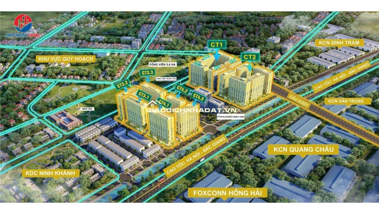 Chỉ với từ 1 tỷ sở hữu đàu tư ngay căn hộ CC Thương Mại Evergreen Bắc Giang!