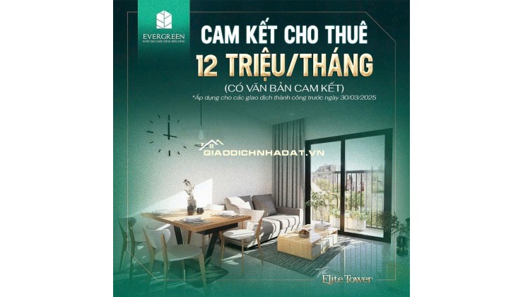 Chỉ với từ 1 tỷ sở hữu đàu tư ngay căn hộ CC Thương Mại Evergreen Bắc Giang!
