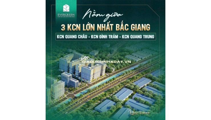 Chỉ với từ 1 tỷ sở hữu đàu tư ngay căn hộ CC Thương Mại Evergreen Bắc Giang!