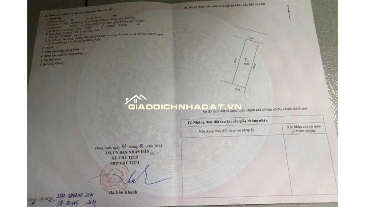Chính chủ gửi bán đất đấu giá X4 Hà Phong, Liên Hà, Đông Anh giá chỉ 86 triệu 1 mét rẻ hơn thị trường 7 giá