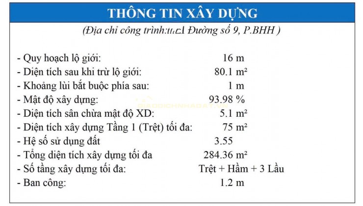 BÁN NHÀ MẶT TIỀN ĐƯỜNG SỐ 9 - BHH - 102m2 - Giá chỉ 5,95 tỷ