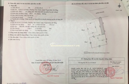 CHÍNH CHỦ RAO BÁN NHÀ TẠI ĐƯỜNG LÊ DUẨN, ĐÀ NẴNG - GIÁ 17 TỶ