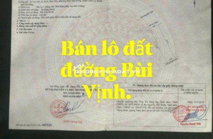 BÁN ĐẤT ĐƯỜNG BÙI VỊNH, HOÀ THỌ ĐÔNG, CẨM LỆ, 100.2 M2 THỔ CƯ, SHR 4.2 TỶ. LH:0967222668