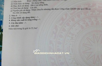 BÁN ĐẤT CHÍNH CHỦ - SỔ HỒNG RIÊNG - GIÁ CHỈ 1 TỶ 8