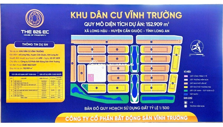 Bán đất nền dự án tại The 826 EC thuộc chủ đầu tư Hai Thành, Đường Long Hậu, Cần Giuộc, Long An