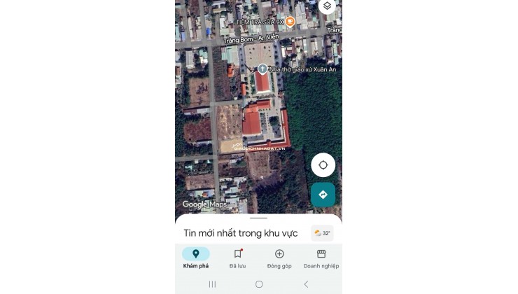 Bán lô đất cạnh bên giáo xứ Xuân An, 1 sẹc nhựa Phùng Hưng