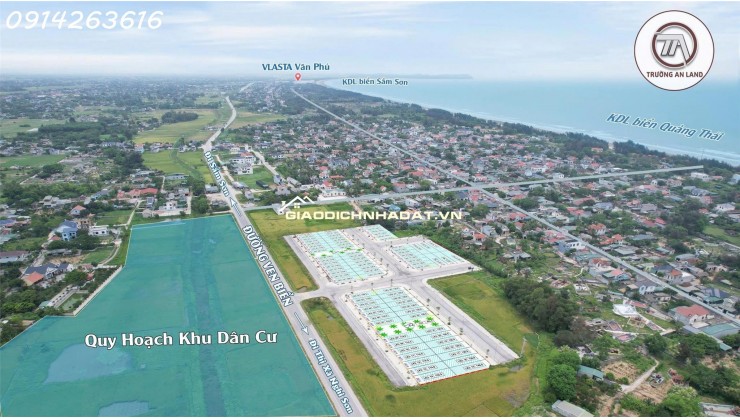 Bán đất thổ cư 114m², mặt biển Quốc gia, Quảng Thái - Quảng Xương - Thanh Hóa, 1.5 tỷ, sổ đỏ