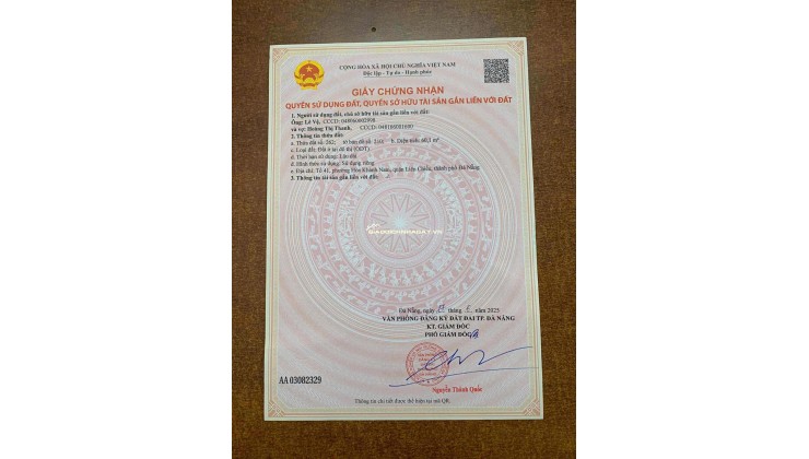 CẦN BÁN ĐẤT KIỆT Ô TÔ THÔNG HOÀNG THÁI -LIÊN CHIỂU
