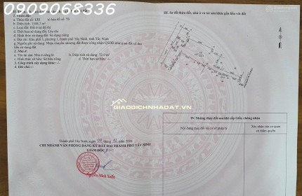 ĐẤT THỔ CƯ ĐƯỜNG NGUYỄN VĂN TỐT - PHƯỜNG 1 - TÂY NINH. GIÁ CỰC TỐT