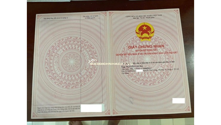 Cần bán Gấp nhà hẻm 240 Nguyễn Văn Luông ,Phường 11 ,Quận 06.