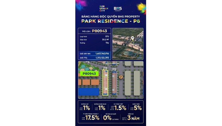 Căn hộ studio - tòa P8 dự án Sun Urban City Hà Nam (P80939)