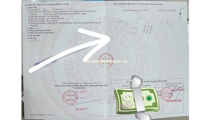 BÁN ĐẤT 123M THỔ CƯ 100% KDC VĨNH PHÚ 1, P.BÌNH HÒA, TP.HCM CHỈ 5 TỶ XX. LH:0906309177.