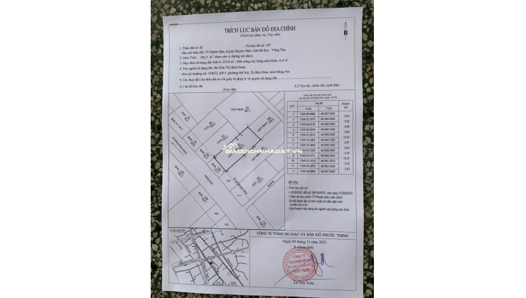 ĐẤT MT TẠI THỦ PHỦ DU LỊCH XÃ HỒ TRÀM TPHCM, 291M2 TC 235,9M2 SHR 5.1TỶ. LH:0914377376.