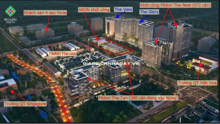 Bán Khách Sạn 1 trện 3 lầu trong dự án UNICIMPLEX TP Mới Bình Dương, Giá 5.6ty