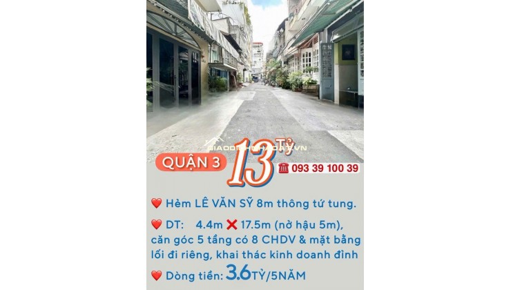 BÁN NHÀ KẾ Q1- Q3- Q4- Q10 - DOANH THU: 3.6 TỶ/5 NĂM- CAO 5 TẦNG HƠN 8 PHÒNG ĐỦ NỘI THẤT: tử 8 tỷ