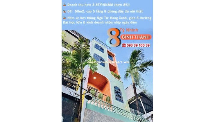 BÁN NHÀ KẾ Q1- Q3- Q4- Q10 - DOANH THU: 3.6 TỶ/5 NĂM- CAO 5 TẦNG HƠN 8 PHÒNG ĐỦ NỘI THẤT: tử 8 tỷ